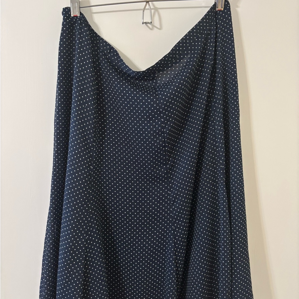 Sag Harbor Vintage 80s Navy and White A-Line Skirt